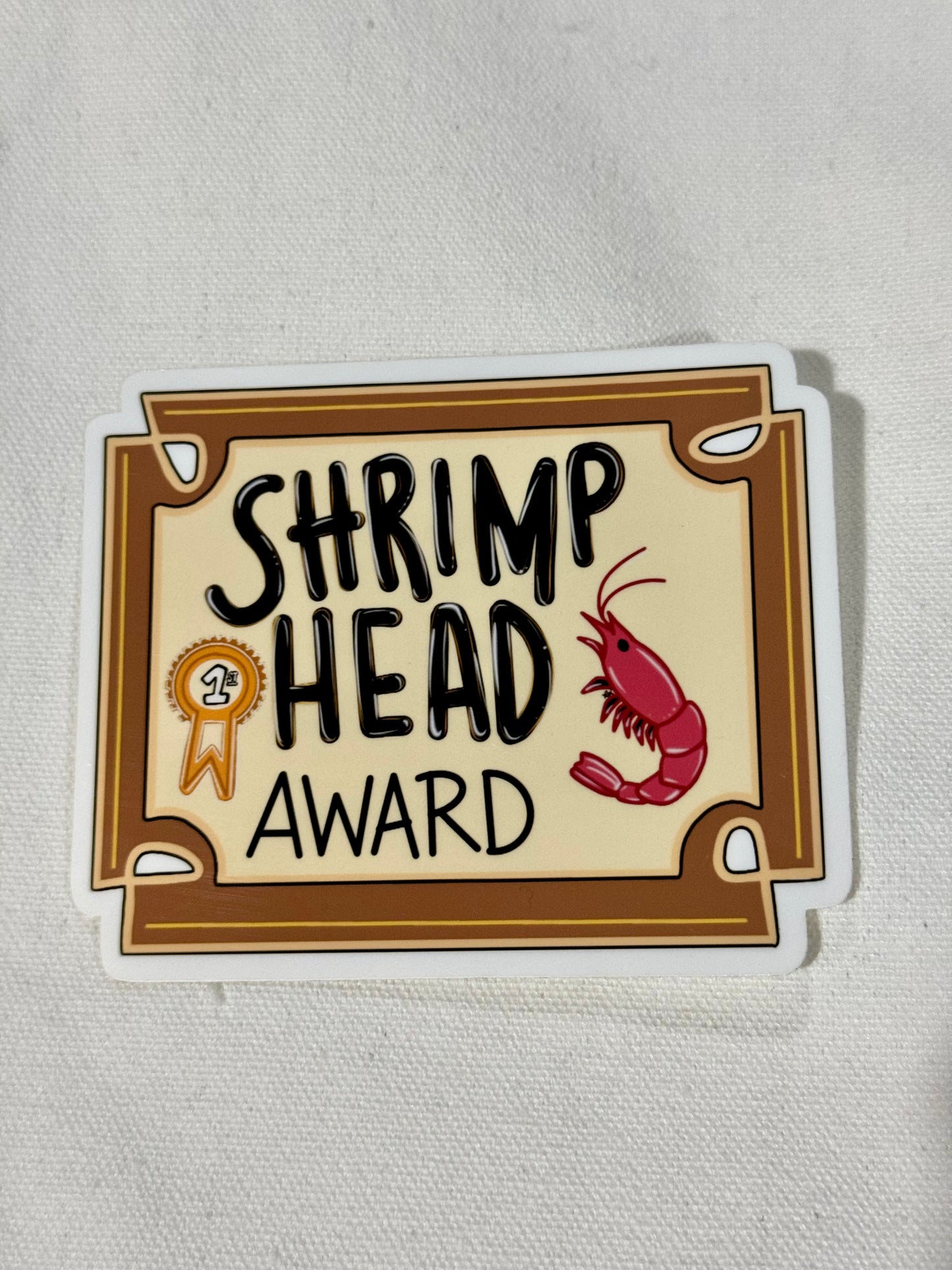 Shrimp head sticker