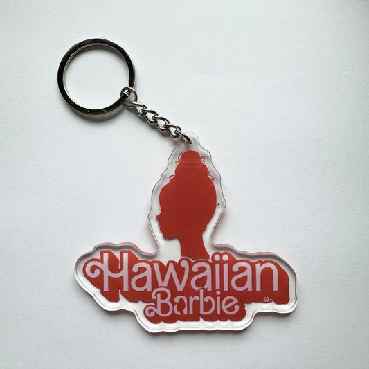 Hawaiian barbie (brown) Keychain
