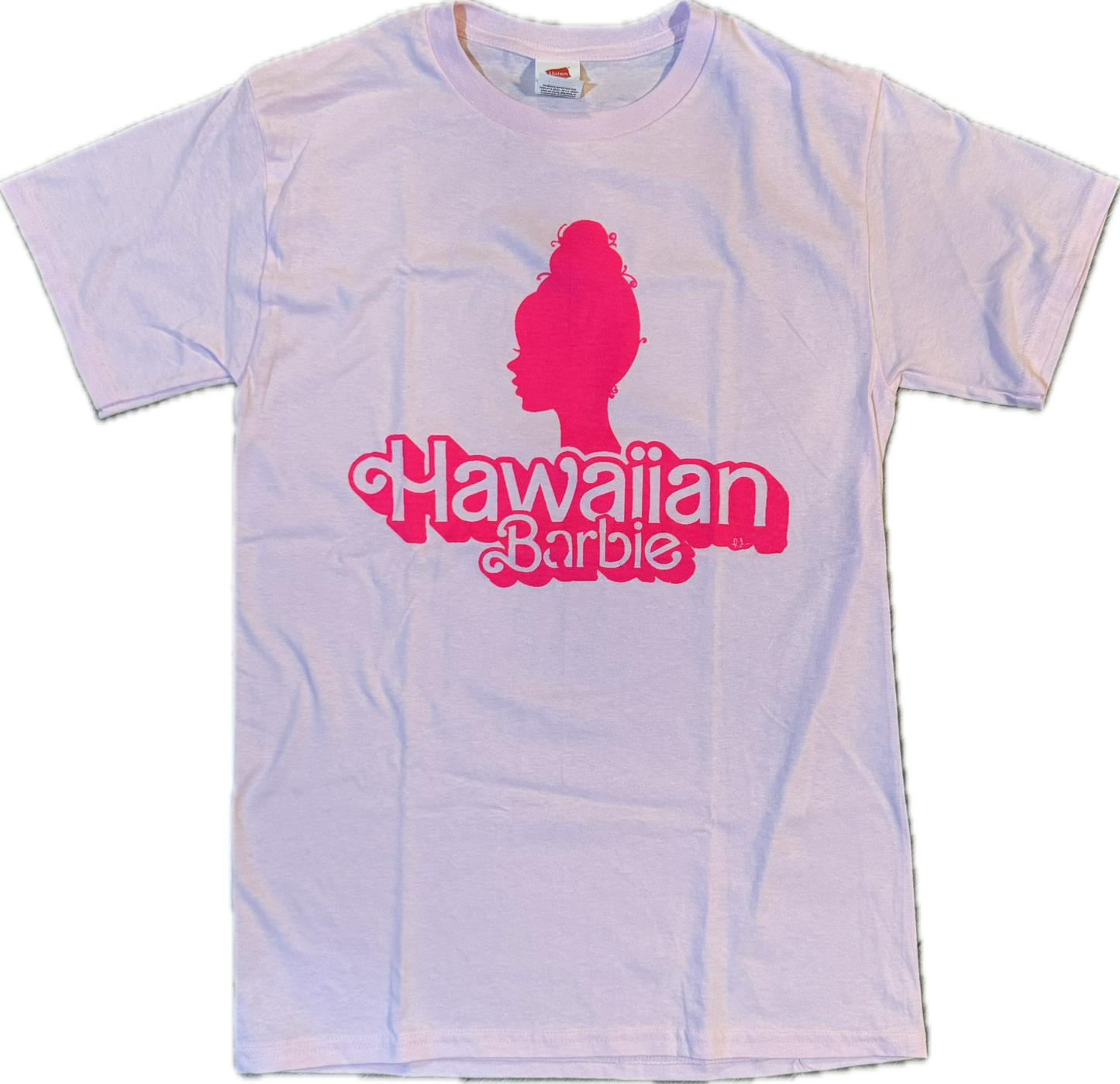 Hawaiian Barbie Adult Tees - Pink on pink