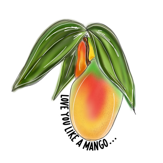 Love you like a mango sticker