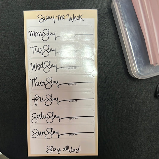 Slay the week sticker sheet